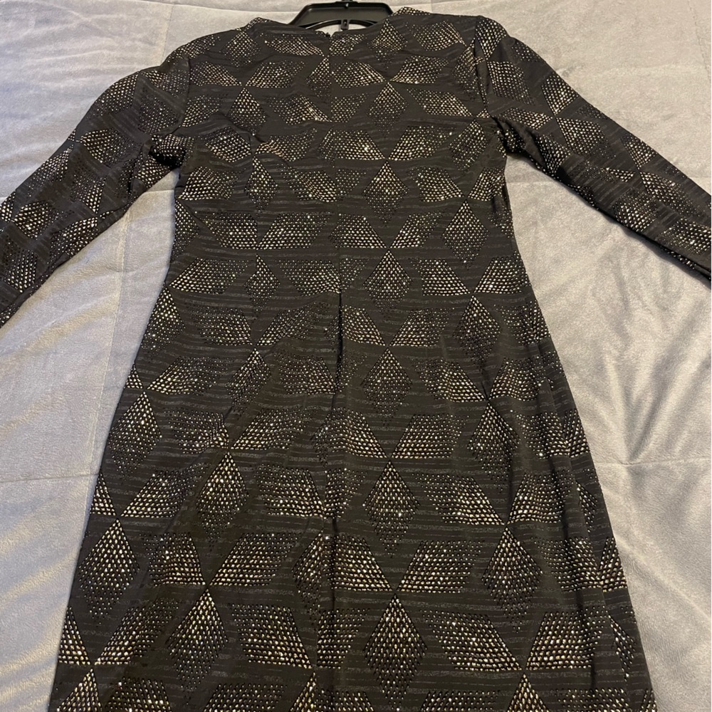 Black with Gold Vince Camuto Sequin Dress.  Perfect for the Holidays!!!!